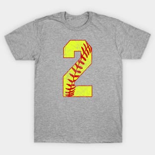 Fastpitch Softball Number 2 #2 Softball Shirt Jersey Uniform Favorite Player Biggest Fan T-Shirt